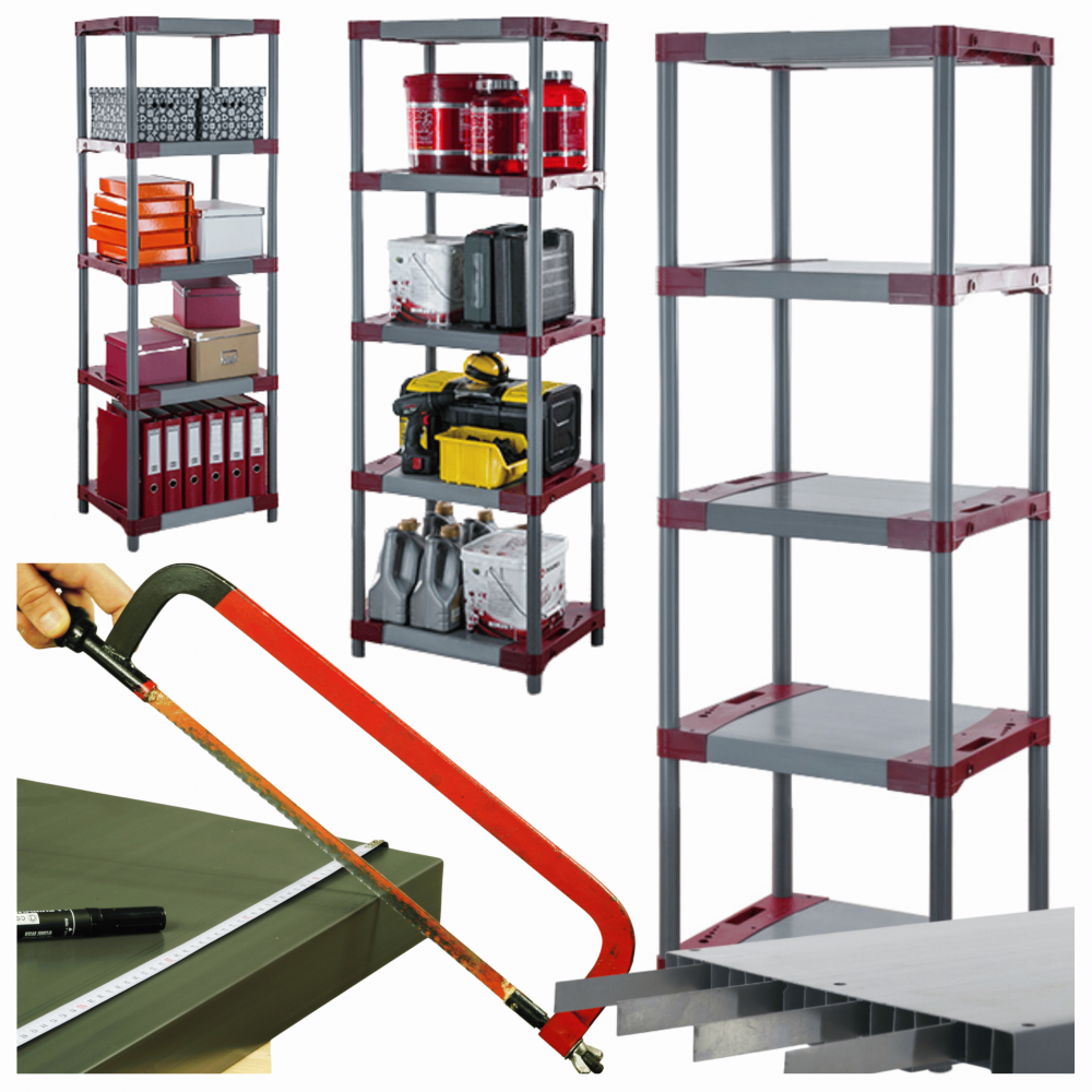 Regał z tworzywa plastikowy do piwnicy 180x50x46 ECO WZMOCNIONY SOLIDNY