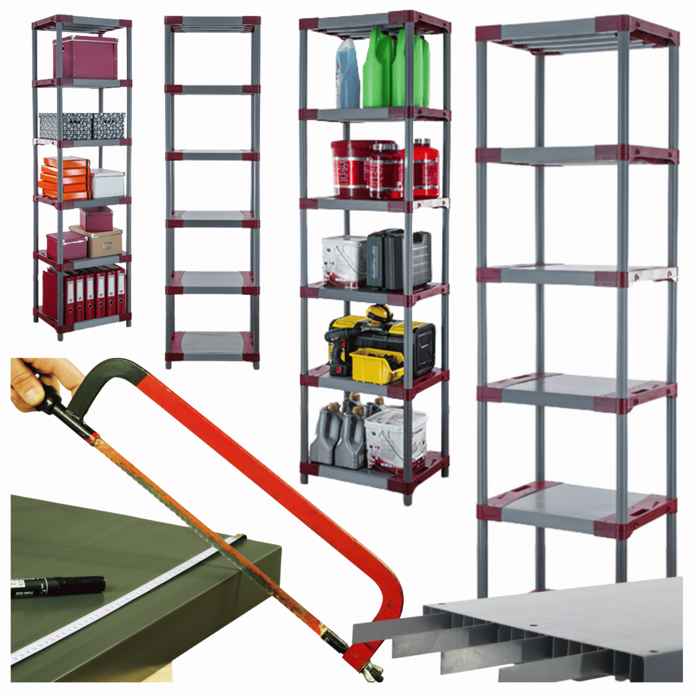 Regał z plastiku tworzywa WZMOCNIONY 222x50x46 cm ECO WODOODPORNY MODUŁOWY