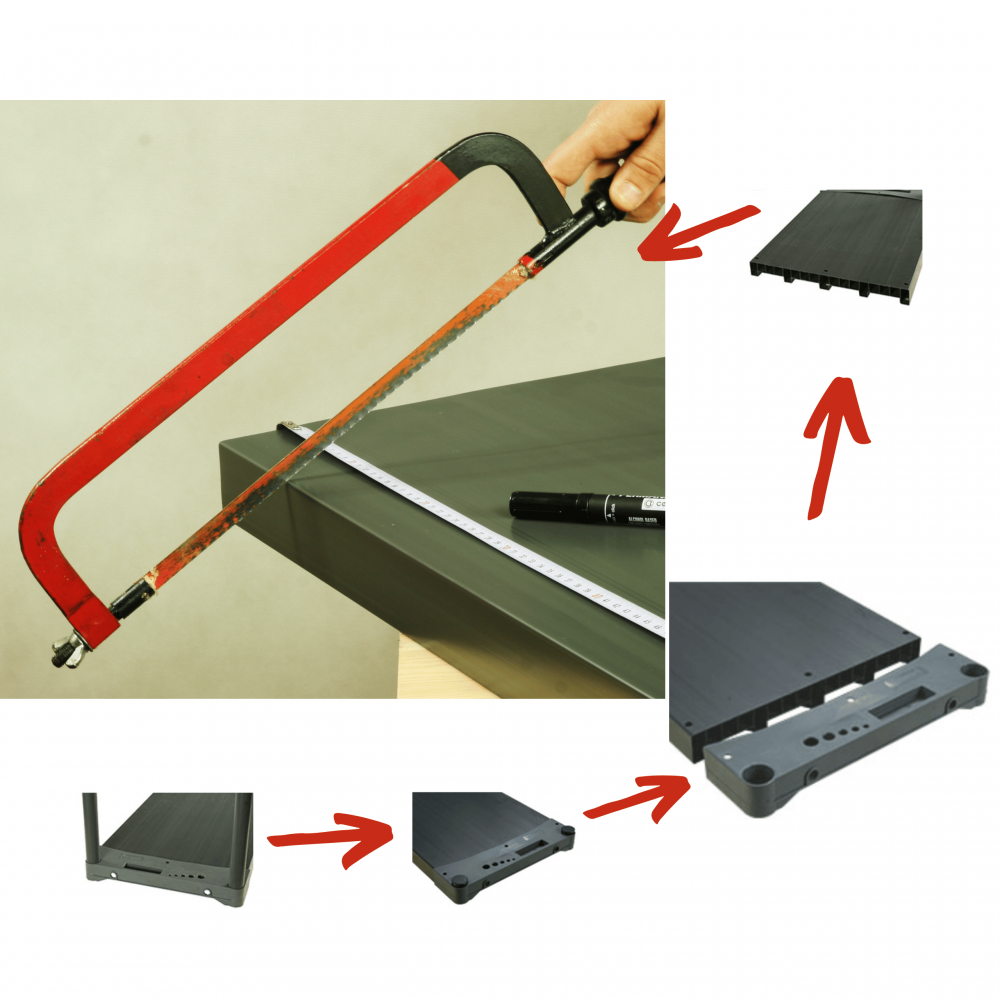 Półka do regału plastikowego JUPITER 50x46cm blat boki ECO 97% recykling