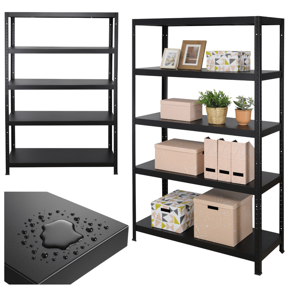 Regał cały metalowy 180x120x40 stojak warsztatowy 100kg/p magazynowy czarny