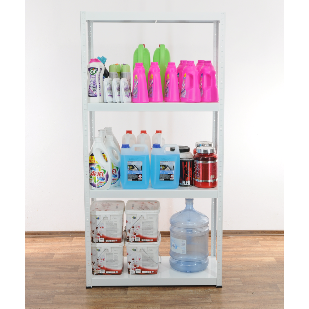 Regał cały metalowy 180x120x40 stojak warsztatowy 100kg/p magazynowy biały