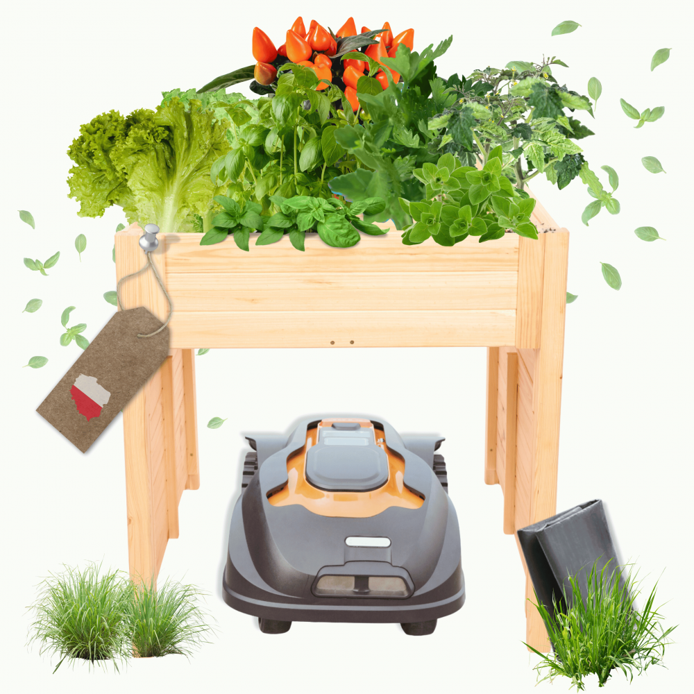 GARAŻ DO KOSIARKI zadaszenie do robota koszącego DREWNIANY 2W1 DONICA EKO