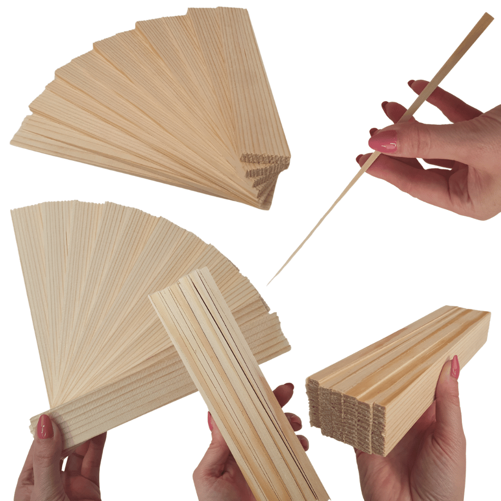 ZNACZNIKI TABLICZKI DO ROŚLIN ETYKIETY Klin kliny montażowe drewno 36x12szt