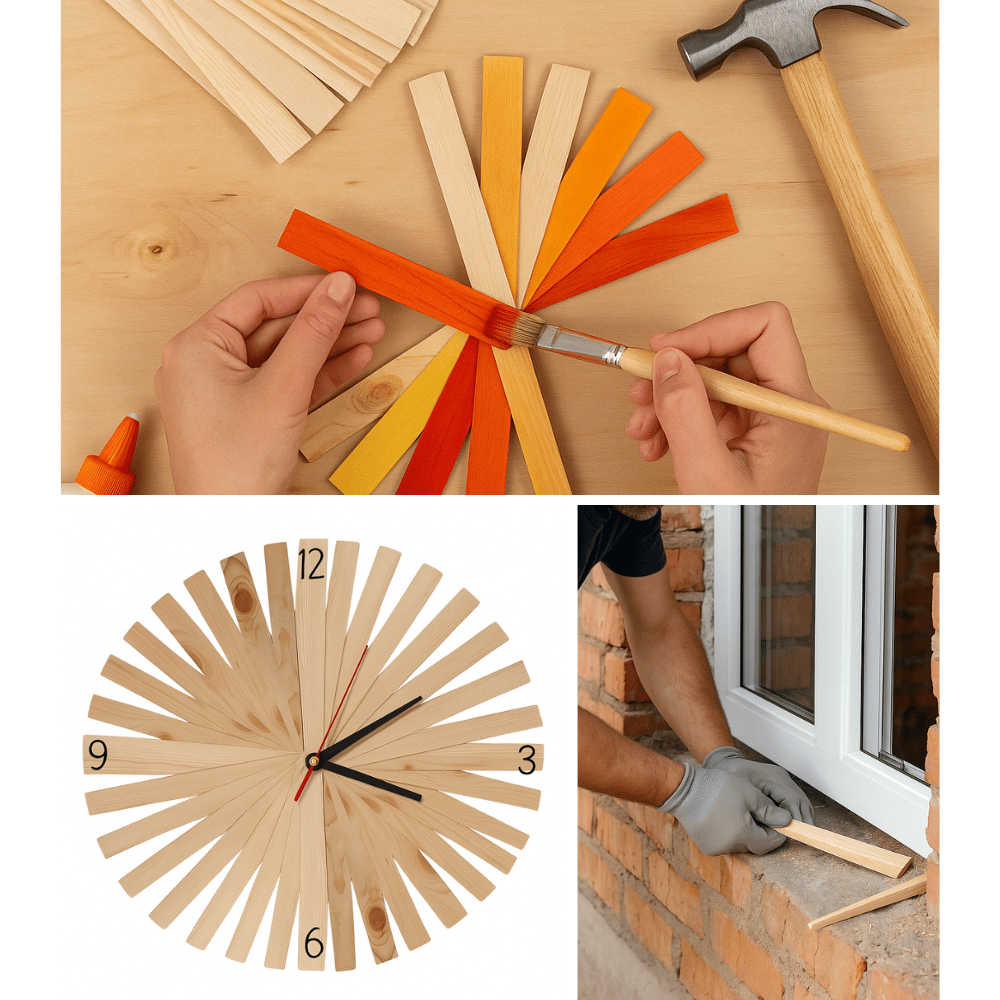 ZNACZNIKI TABLICZKI DO ROŚLIN ETYKIETY Klin kliny montażowe drewno 36x12szt