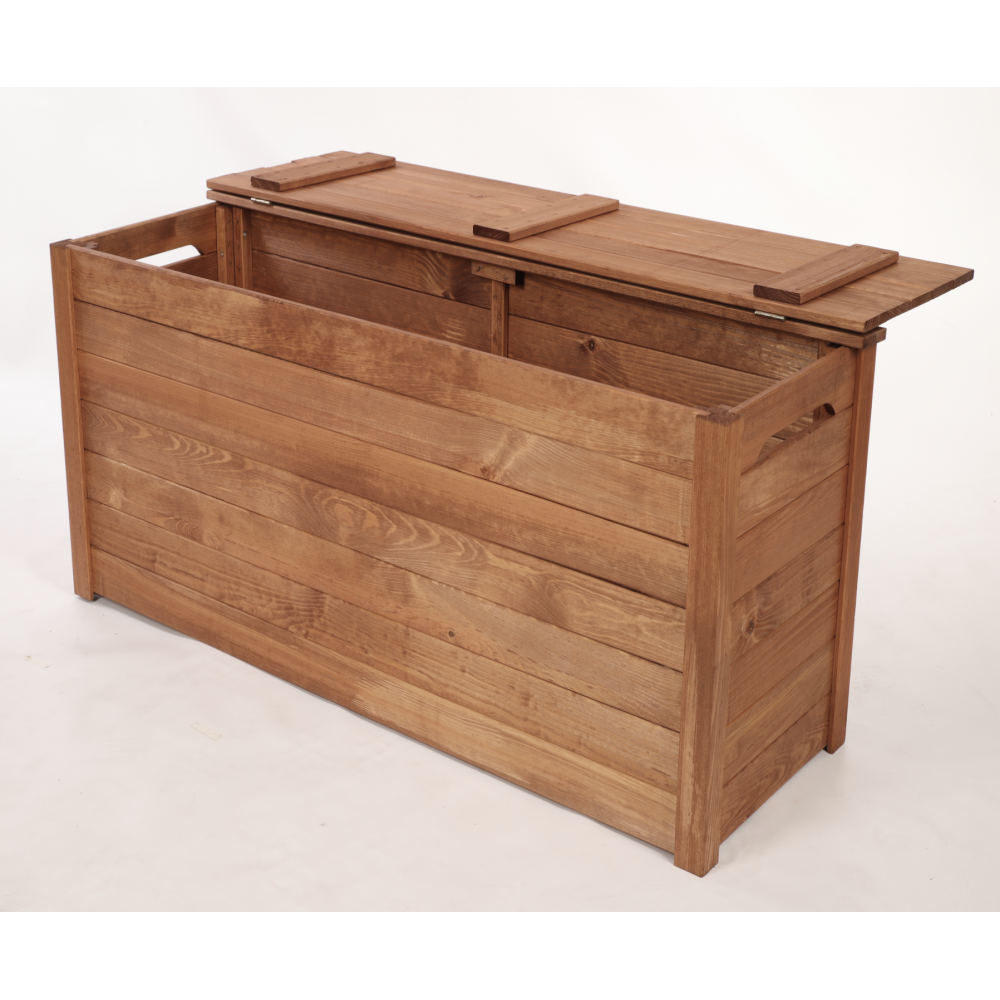 Skrzynia ogrodowa drewniana na zabawki kufer na balkon taras do domu 140L