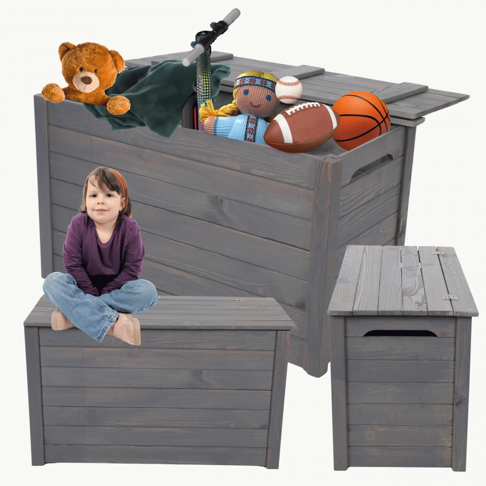 Skrzynia ogrodowa drewniana na zabawki kufer na balkon taras do domu 140L