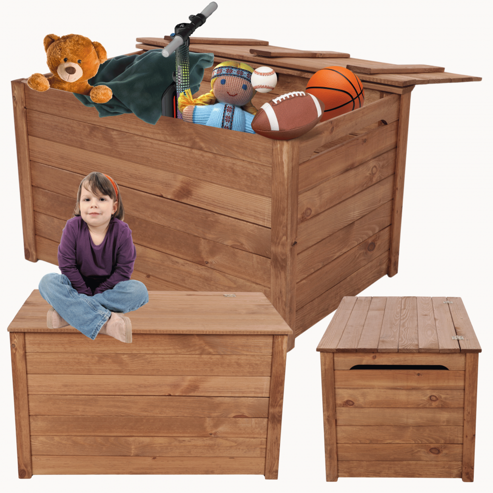 Skrzynia ogrodowa drewniana na zabawki kufer na balkon taras do domu 190L