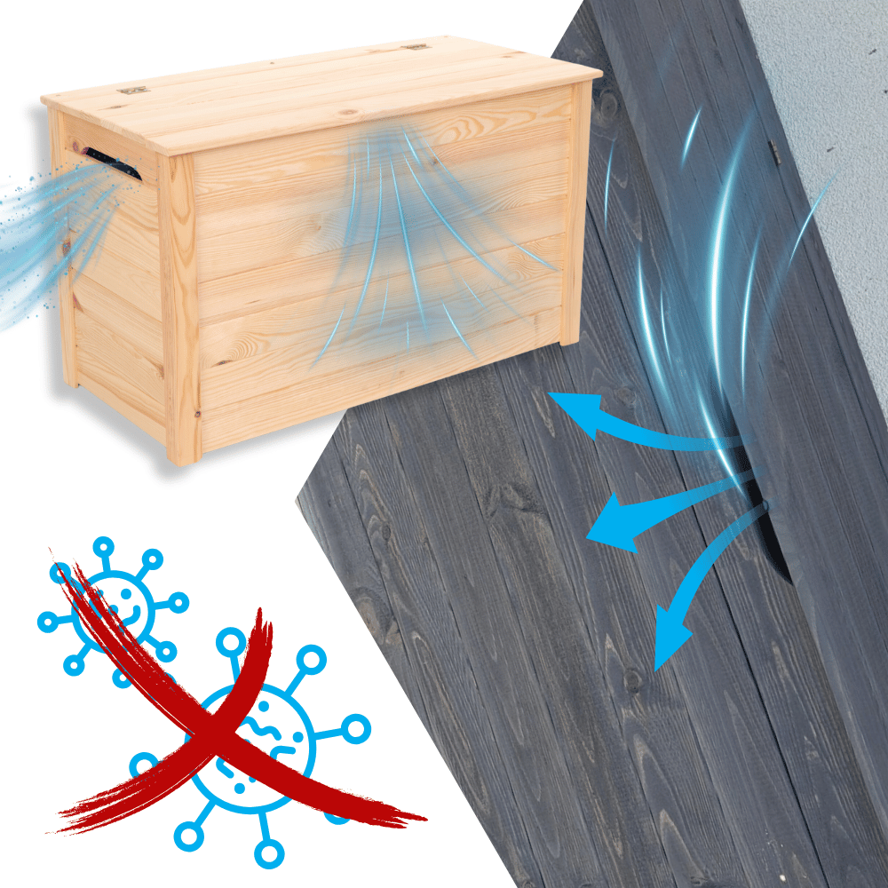 Skrzynia ogrodowa drewniana na zabawki kufer na balkon taras do domu 190L