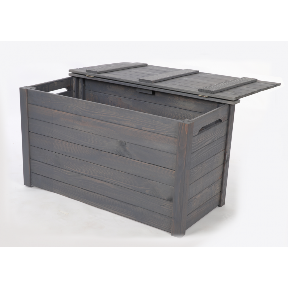 Skrzynia ogrodowa drewniana na zabawki kufer na balkon taras do domu 190L