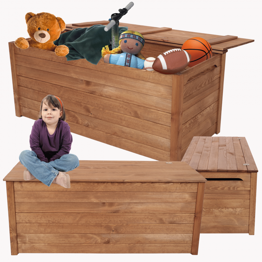 Skrzynia ogrodowa drewniana na zabawki kufer na balkon taras do domu 270L