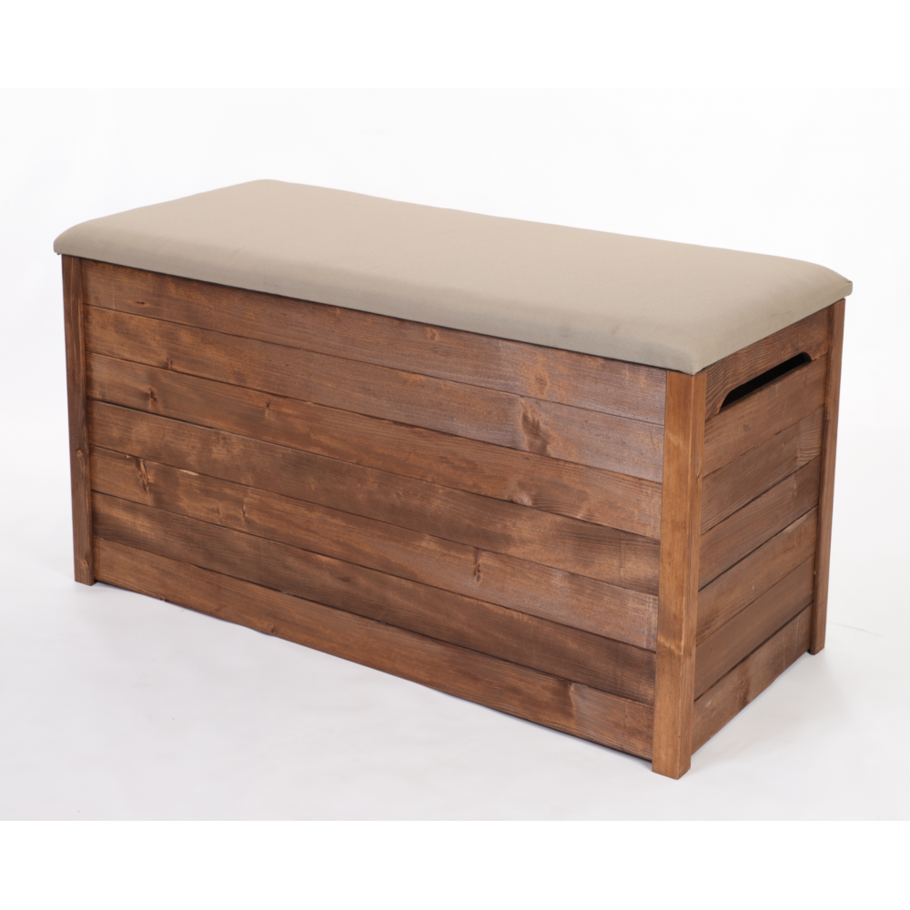 Drewniana skrzynia na taras na zabawki balkonowa kufer SIEDZISKO 190L