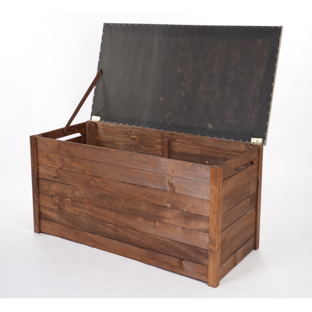 Drewniana skrzynia na taras na zabawki balkonowa kufer SIEDZISKO 190L