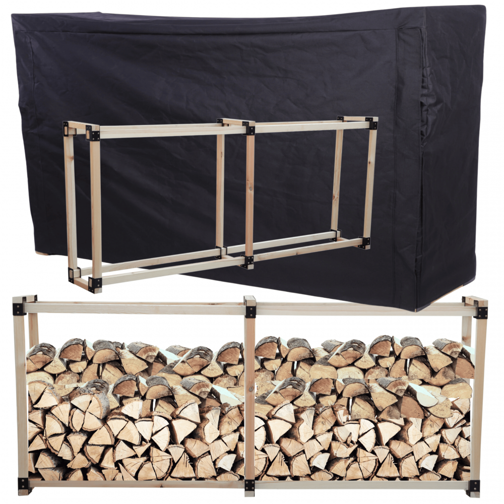 Drewutnia wiata na drewno opałowe pokrowiec 0,8 m3 SOLIDNY stojak na drewno