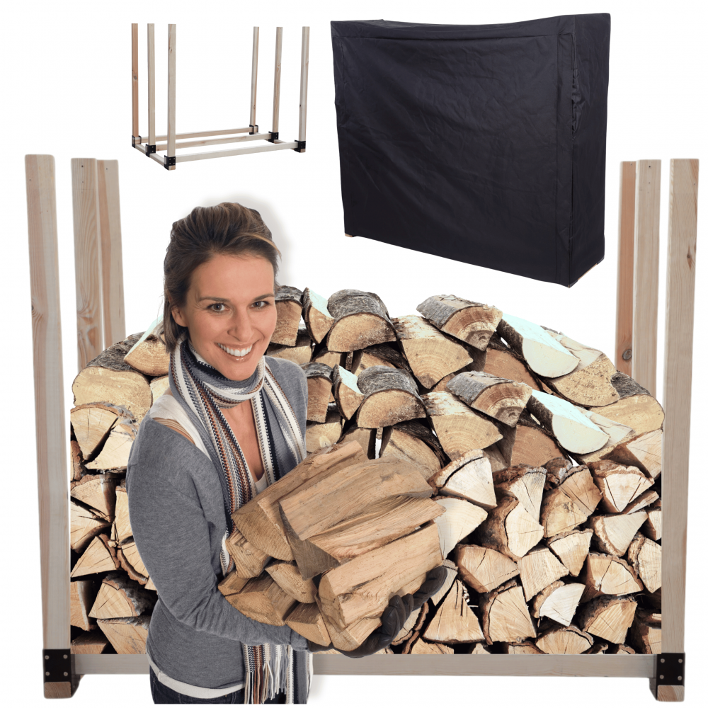 Stojak na drewno kominkowe wiata z pokrowcem drewutnia 0,9 m3 EKO SOLIDNY