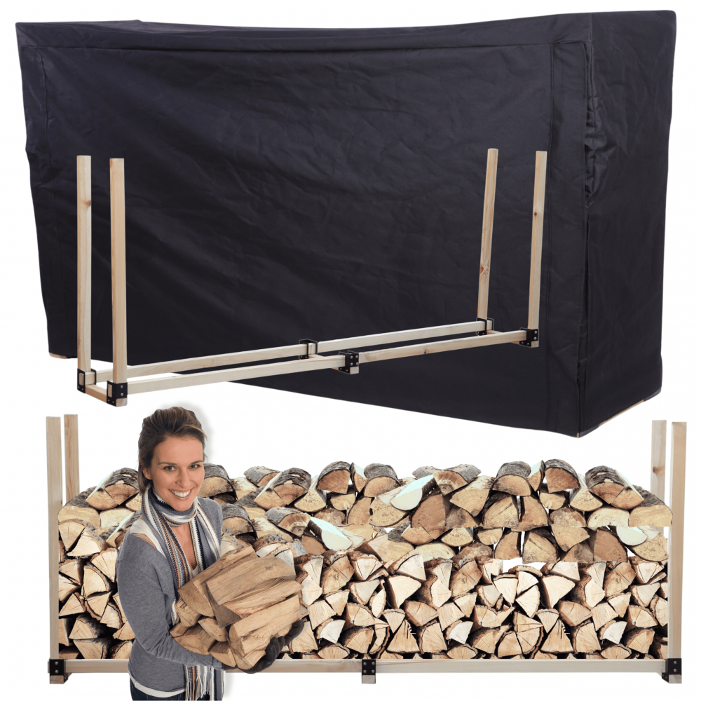 Stojak na drewno kominkowe wiata z pokrowcem drewutnia 0,9 m3 EKO SOLIDNY