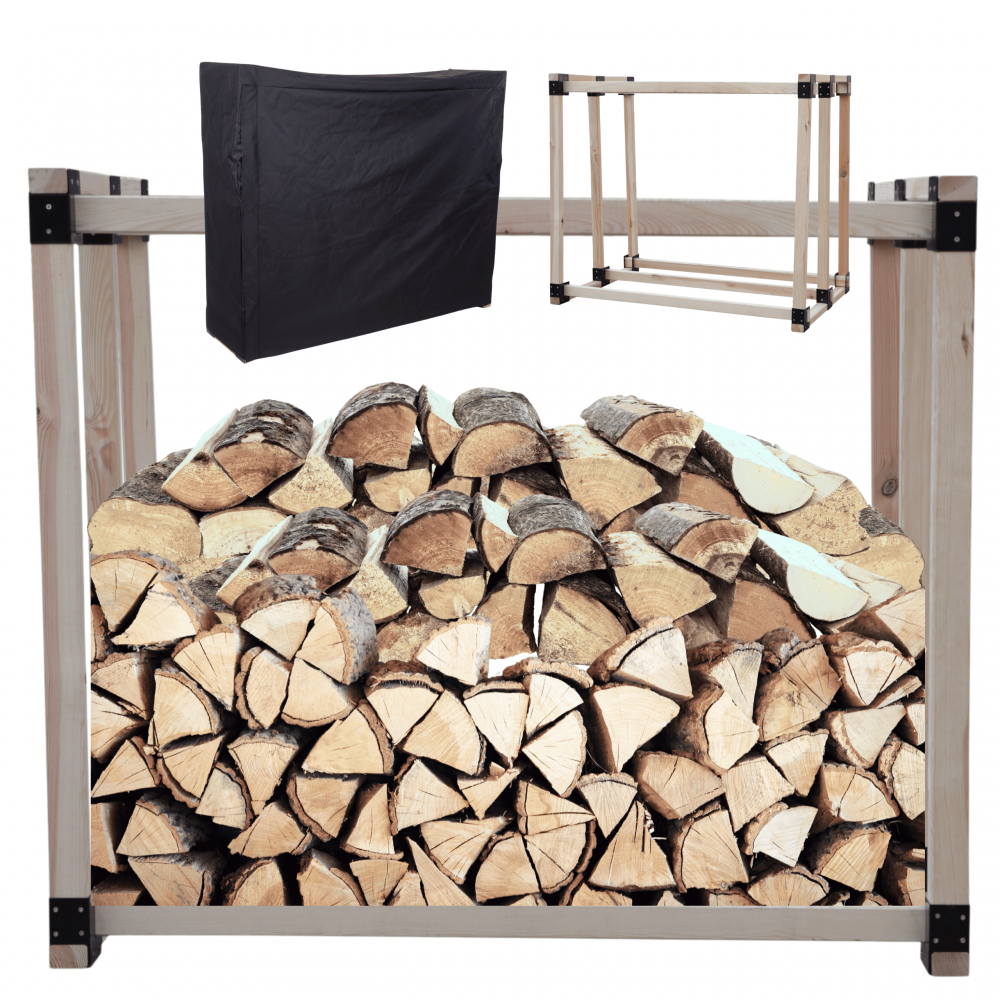 Stojak na drewno kominkowe wiata z pokrowcem drewutnia 1,1 m3 EKO SOLIDNY