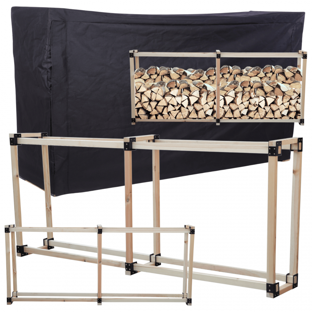 Stojak na drewno kominkowe wiata z pokrowcem drewutnia 1,1 m3 EKO SOLIDNY