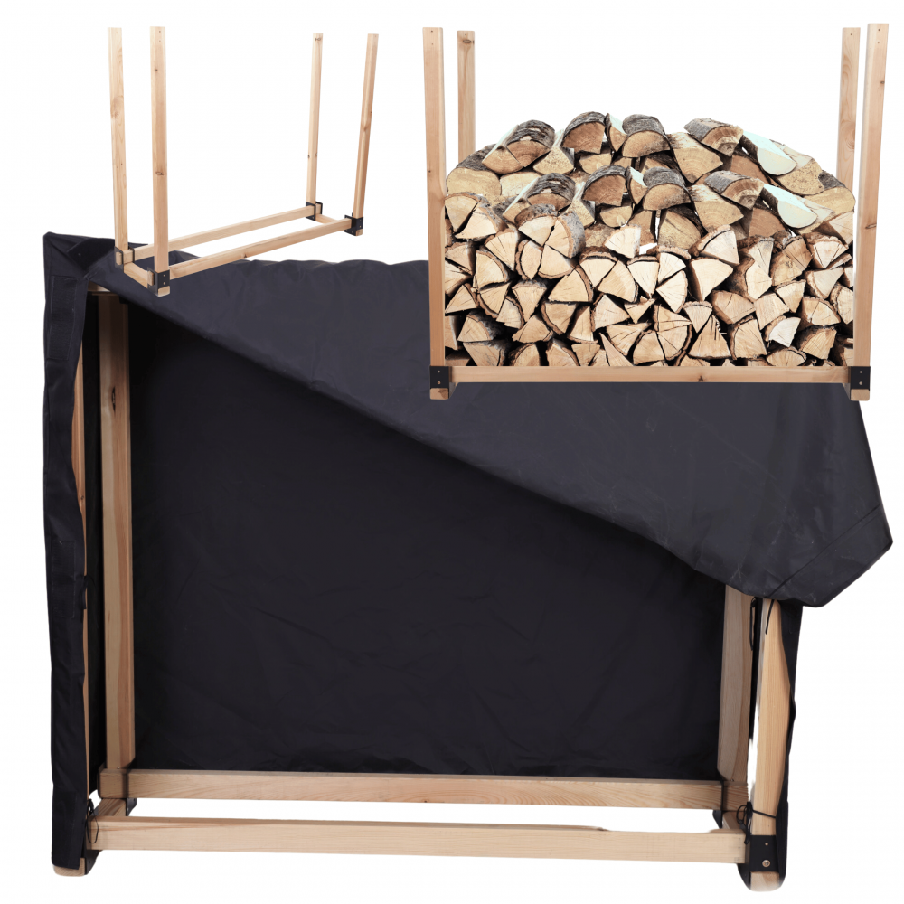 Stojak na drewno kominkowe wiata z pokrowcem drewutnia 0,5 m3 EKO SOLIDNY