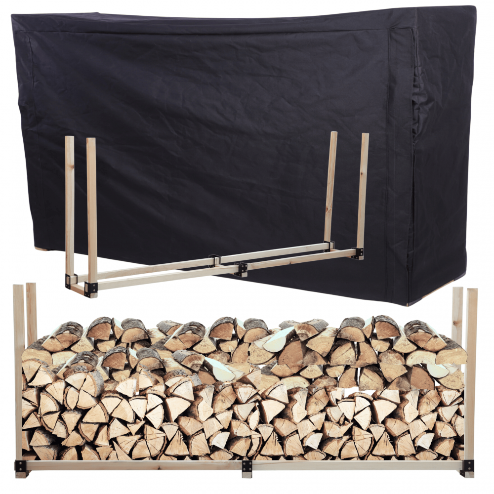 Stojak na drewno kominkowe wiata z pokrowcem drewutnia 1,2 m3 EKO SOLIDNY