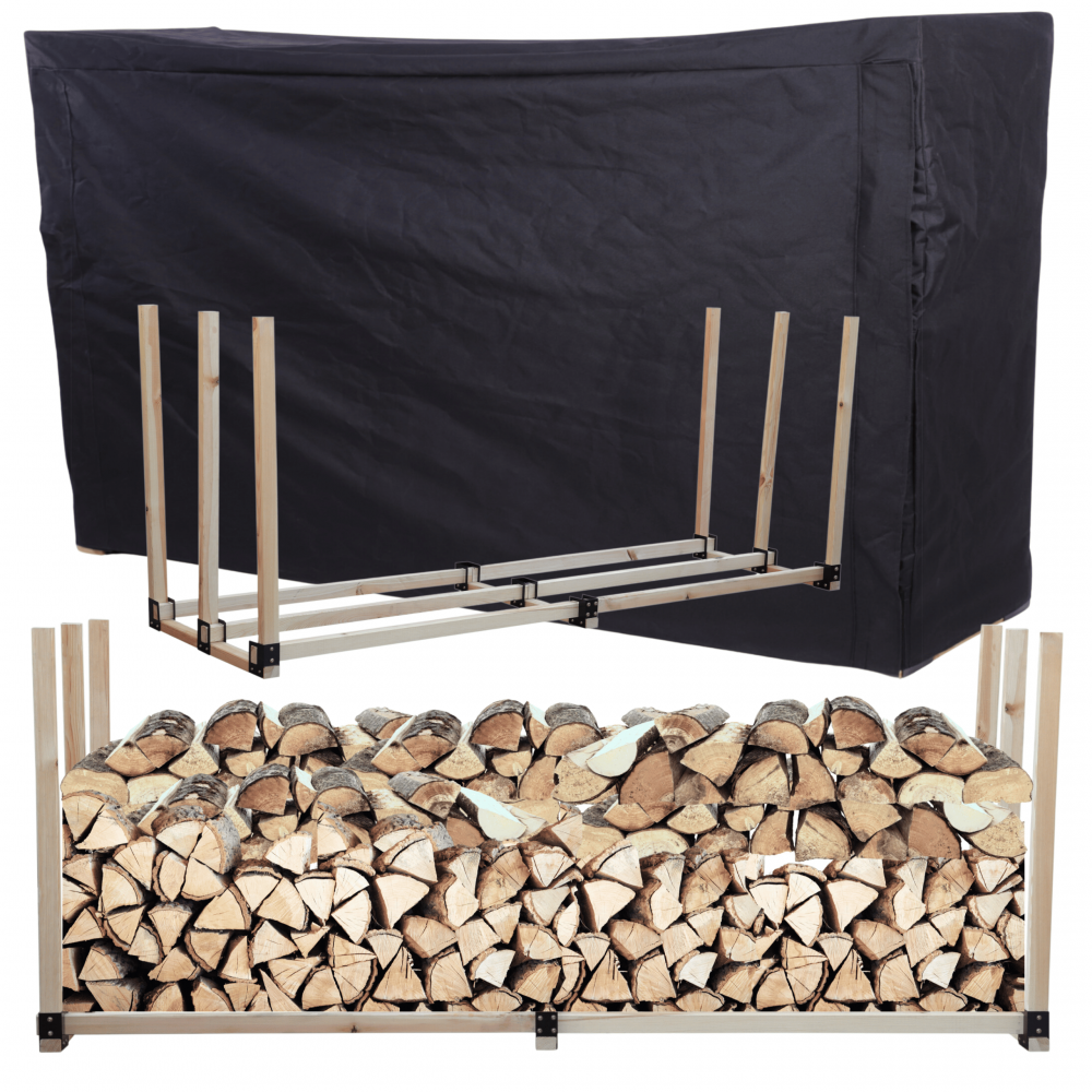 Stojak na drewno kominkowe wiata z pokrowcem drewutnia 2,4 m3 EKO SOLIDNY