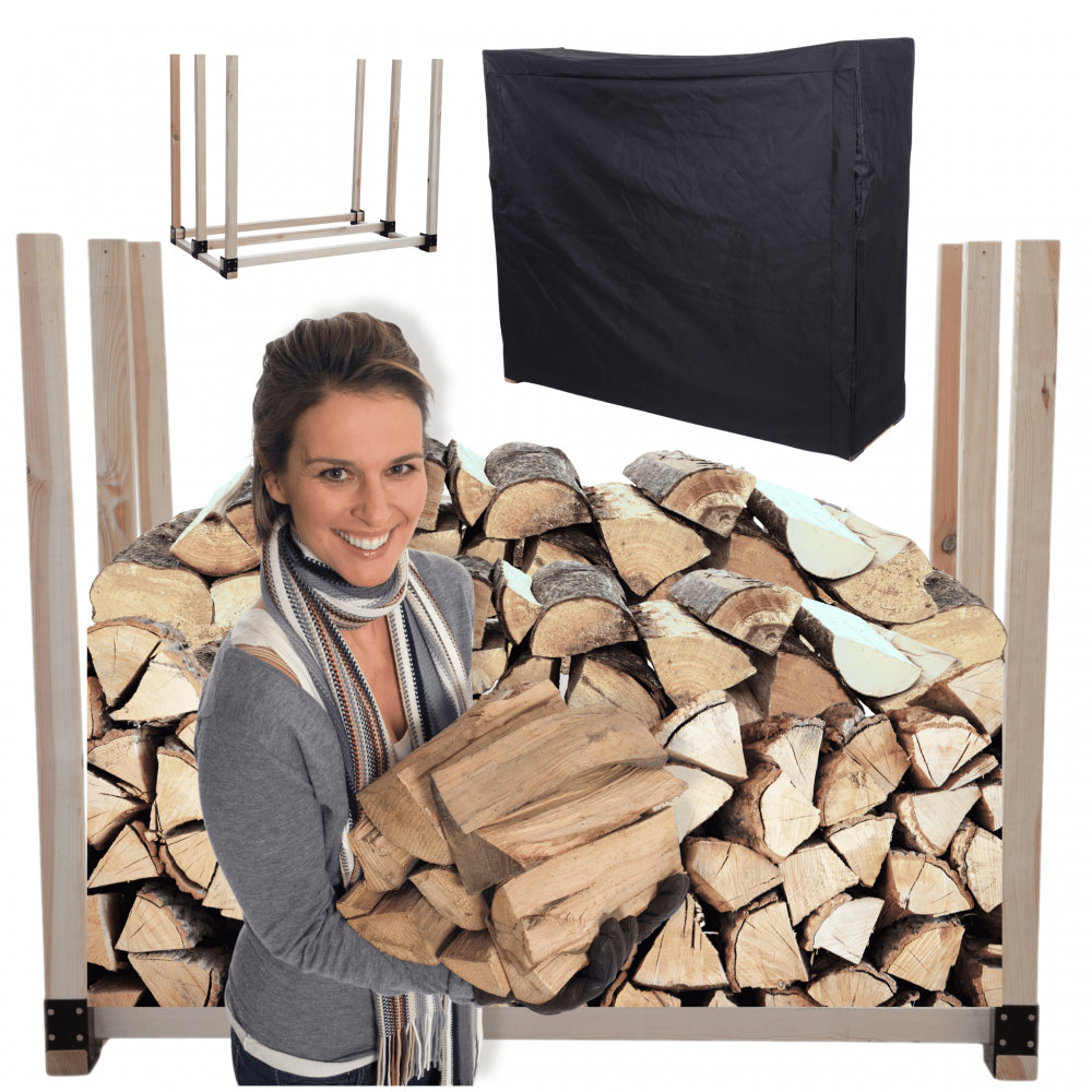 Stojak na drewno kominkowe wiata z pokrowcem drewutnia 1,1 m3 EKO SOLIDNY