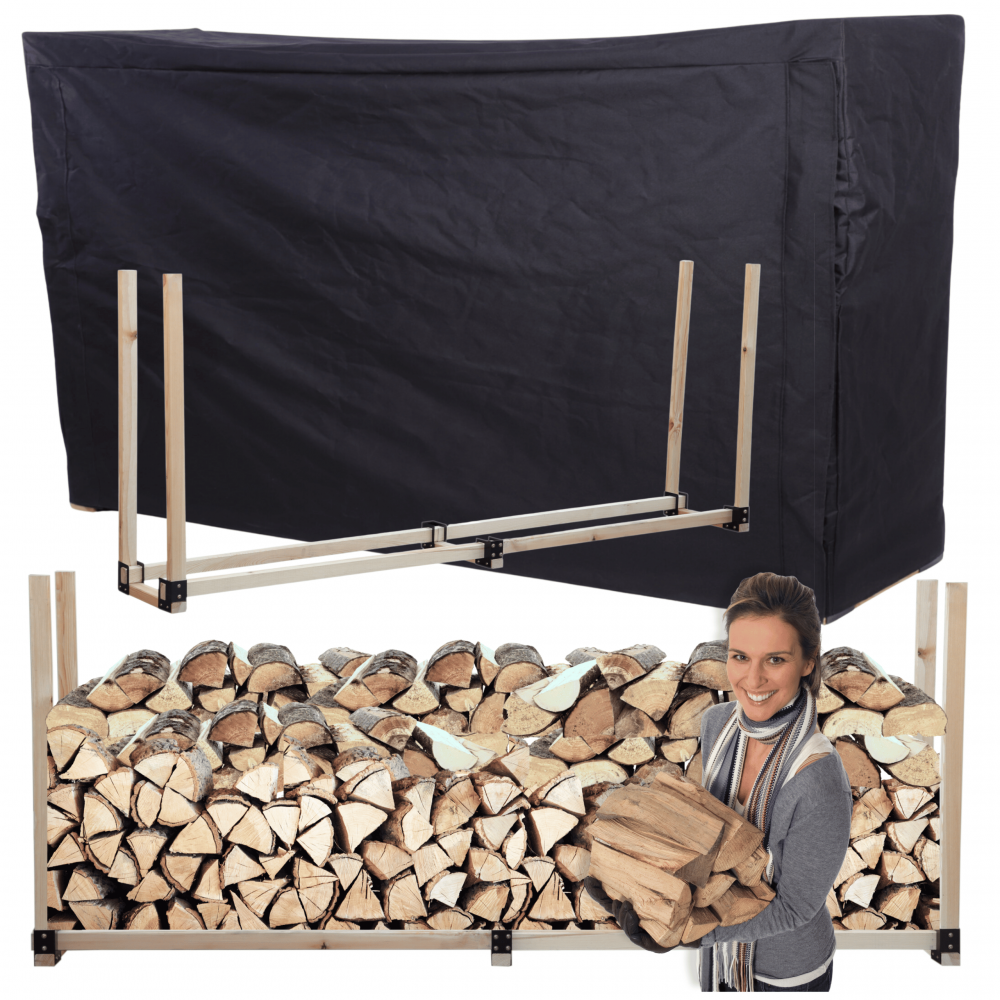 Stojak na drewno kominkowe wiata z pokrowcem drewutnia 1,2 m3 EKO SOLIDNY
