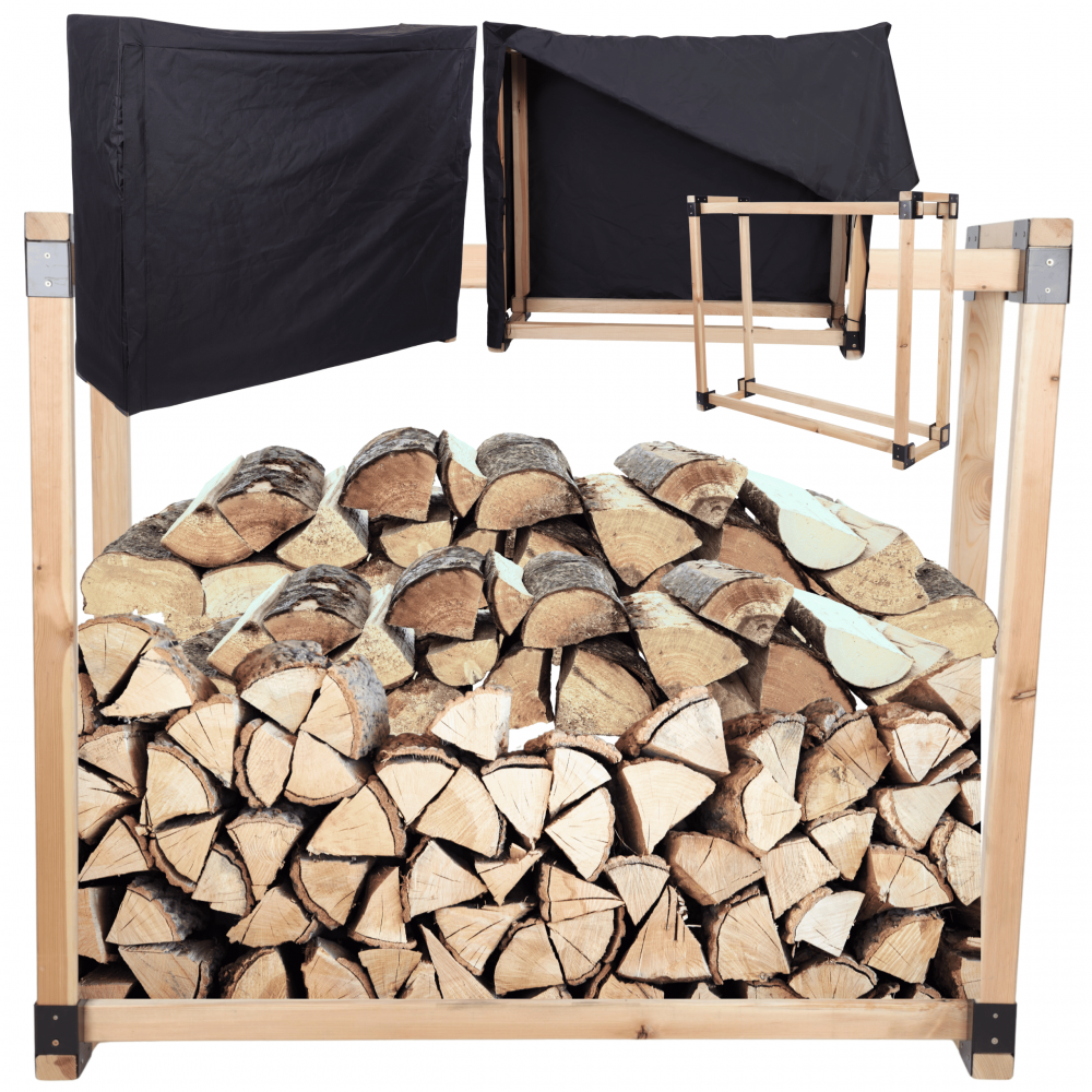 Stojak na drewno kominkowe wiata z pokrowcem drewutnia 0,7 m3 EKO SOLIDNY