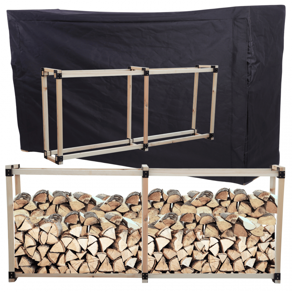 Stojak na drewno kominkowe wiata z pokrowcem drewutnia 1,4 m3 EKO SOLIDNY