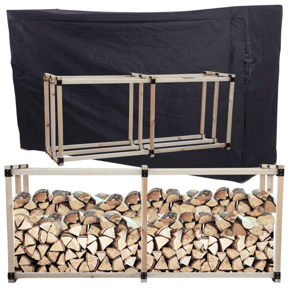 Stojak na drewno kominkowe wiata z pokrowcem drewutnia 2,9 m3 EKO SOLIDNY