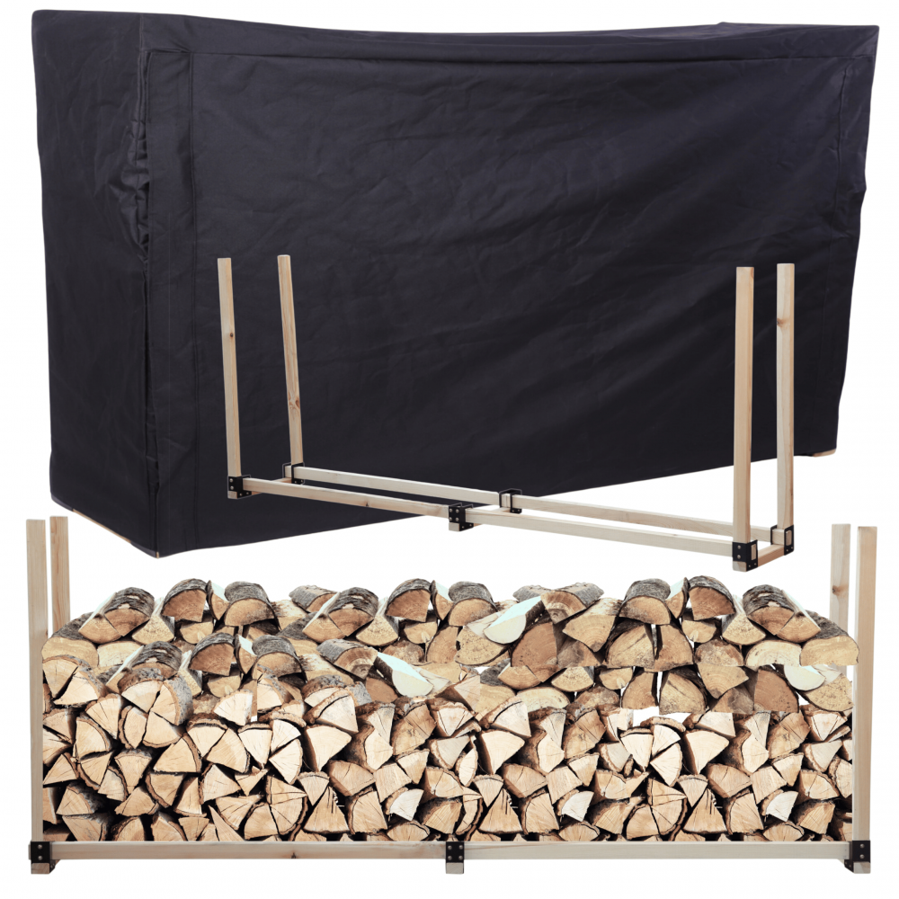 Stojak na drewno kominkowe wiata z pokrowcem drewutnia 1,5 m3 EKO SOLIDNY