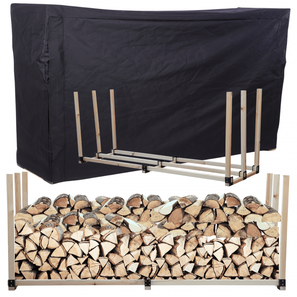 Stojak na drewno kominkowe wiata z pokrowcem drewutnia 3,1 m3 EKO SOLIDNY