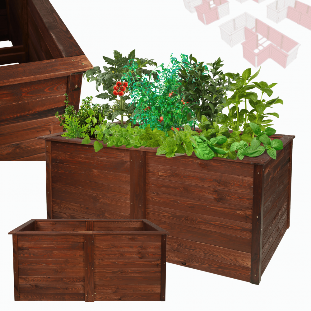 Warzywnik skrzynia na warzywa MODUŁOWA moduł podstawowy rabata impregnat