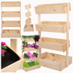 Drewniany kwietnik pionowy 146 cm 4 półki kolor naturalny zioła ECO