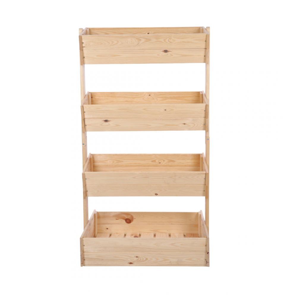 Drewniany kwietnik pionowy 146 cm 4 półki kolor naturalny zioła ECO
