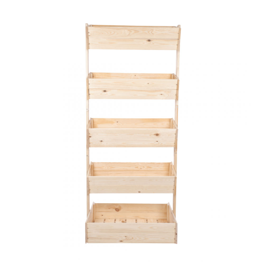 Drewniany regał na kwiaty 187 cm 5 półek kolor naturalny balkonowy ECO