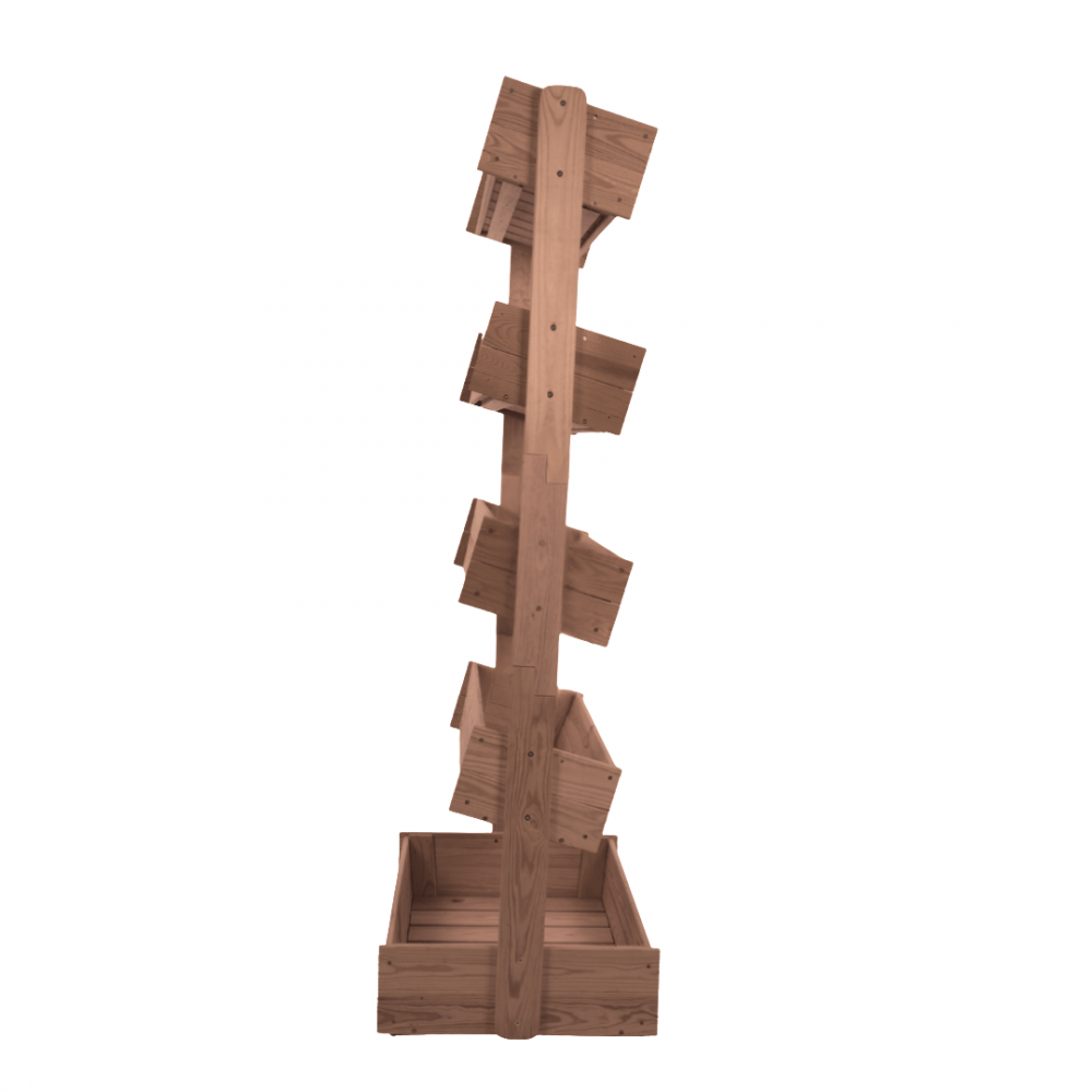 Kwietnik ogrodowy drewniany 187 cm 5 półek impregnacja brązowa rośliny ECO