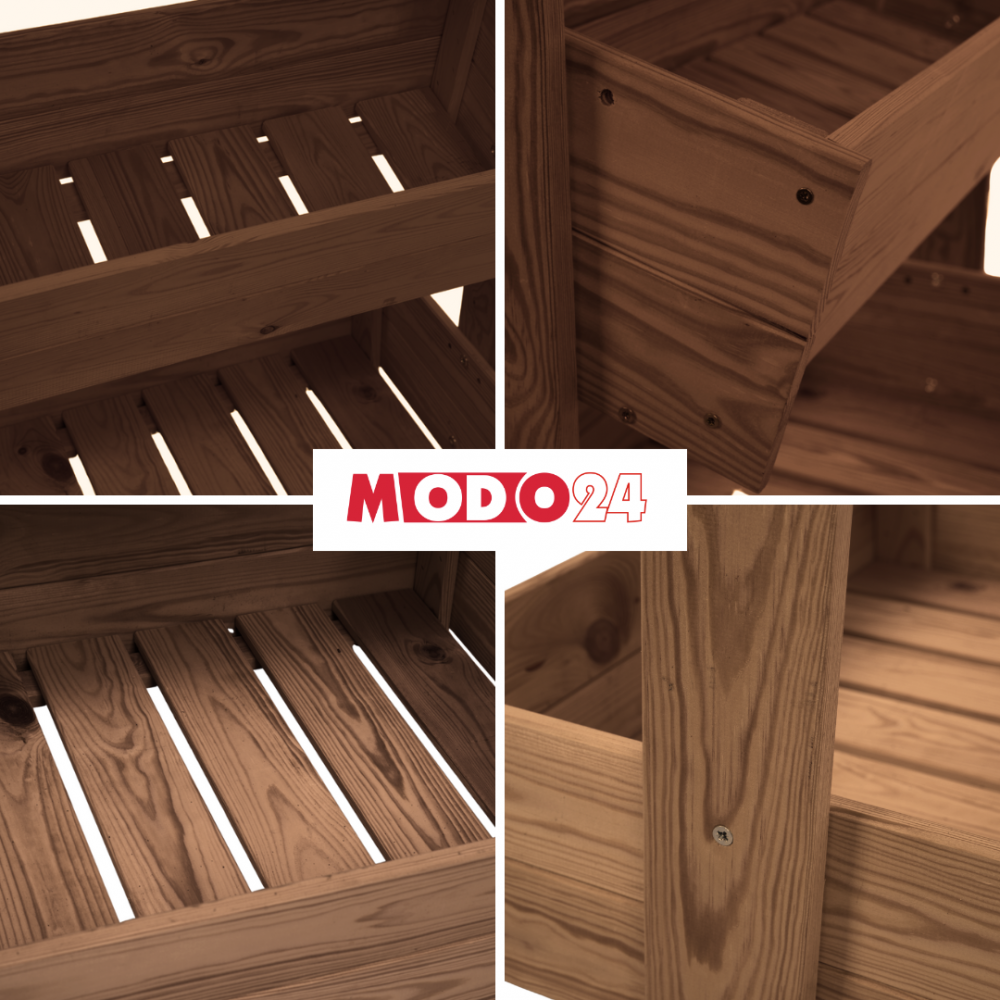 Kwietnik ogrodowy drewniany 187 cm 5 półek impregnacja brązowa rośliny ECO