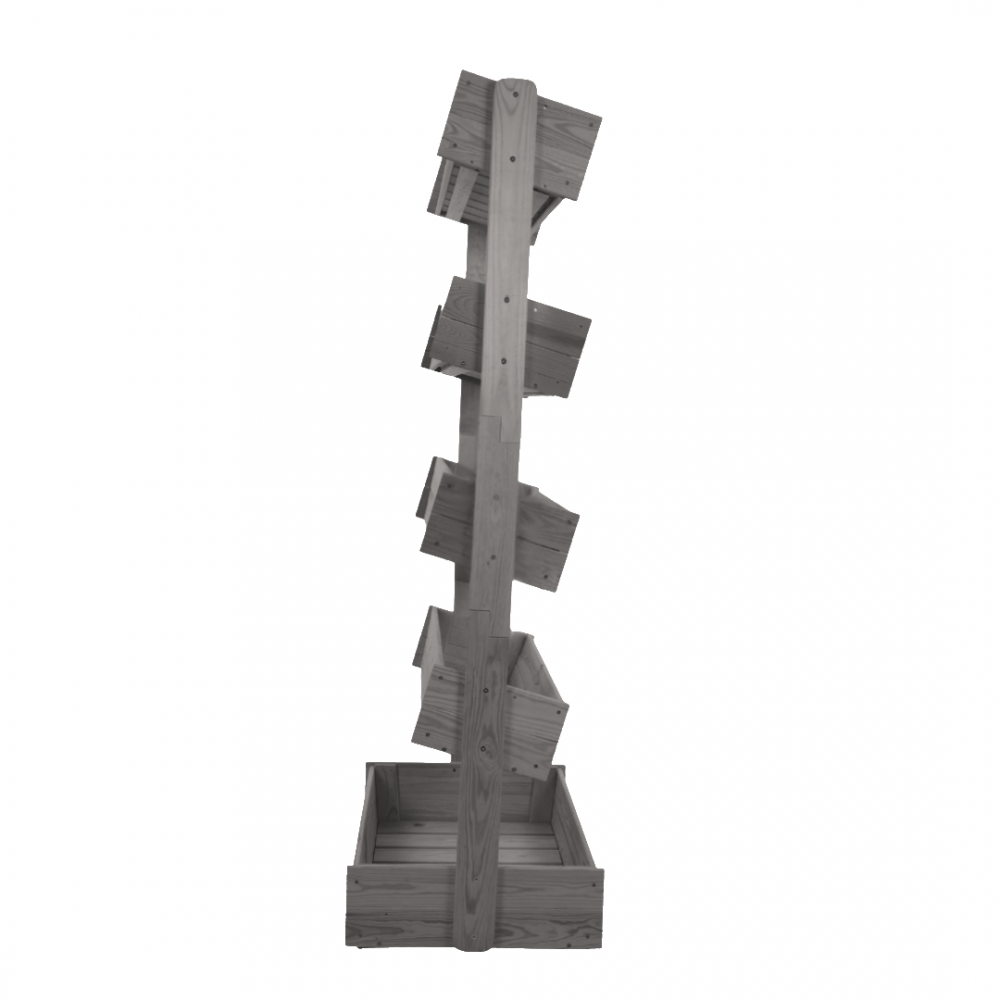 Stojak na kwiaty drewniany 187 cm 5 półek impregnacja szara ogrodowy ECO