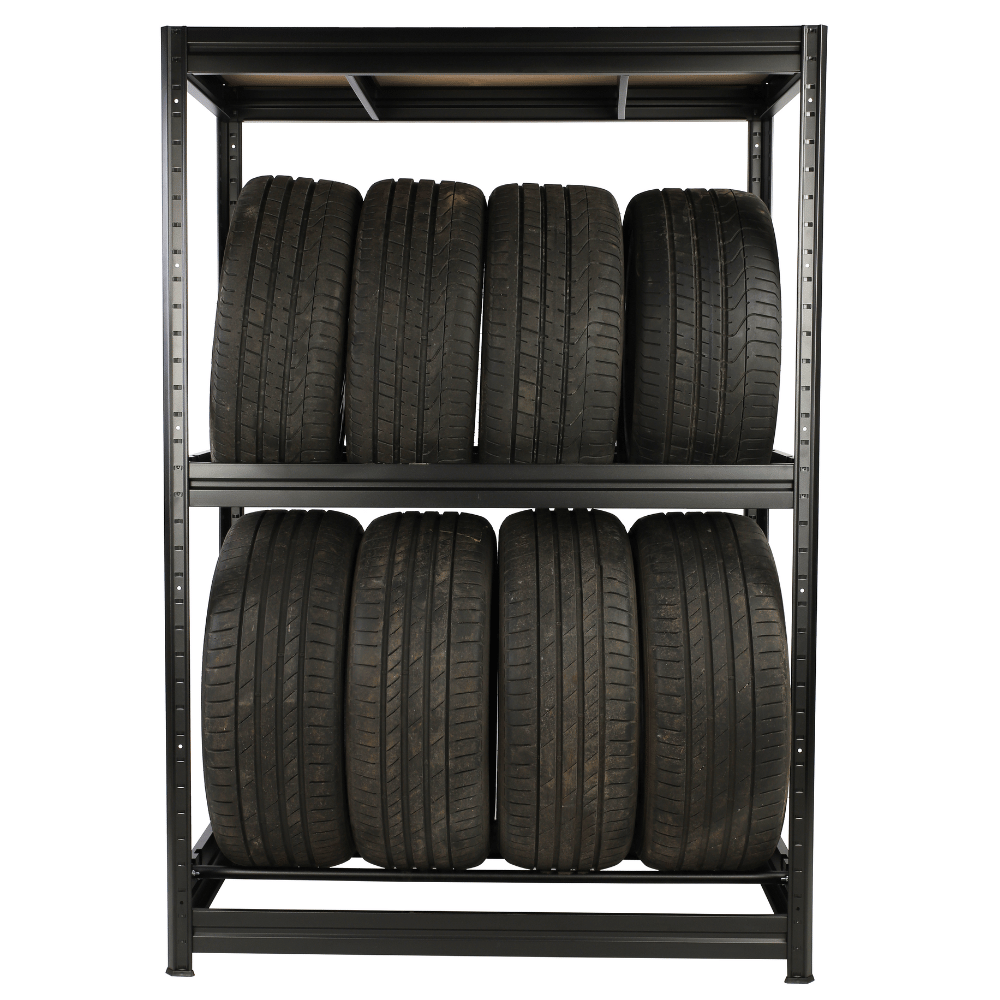 Stojak na opony regał na koła OBROTOWE ROLKI 177X120X60 cm SOLIDNY TRWAŁY