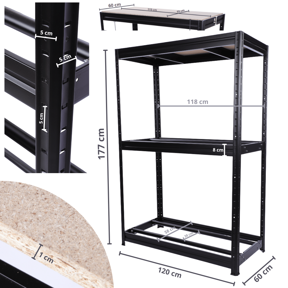 Stojak na opony regał na koła OBROTOWE ROLKI 177X120X60 cm SOLIDNY TRWAŁY