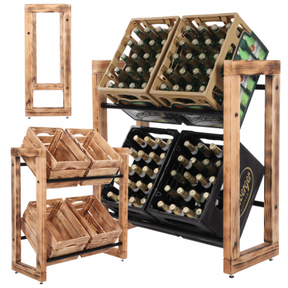 Regał na skrzynki na napoje piwo stojak na transportery METALOWE DRĄŻKI EKO