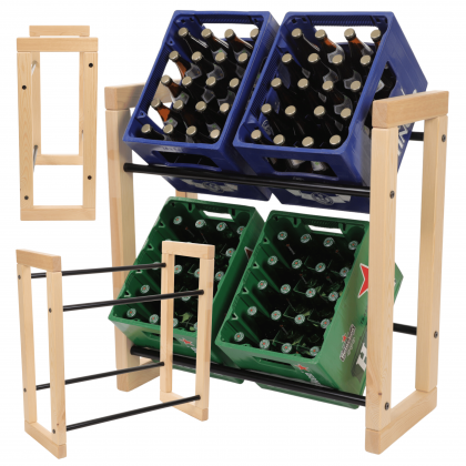 Regał na skrzynki na napoje piwo stojak na transportery METALOWE DRĄŻKI EKO