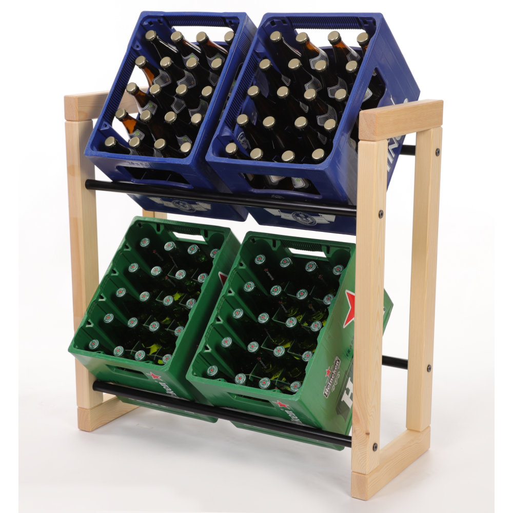 Regał na skrzynki na napoje piwo stojak na transportery METALOWE DRĄŻKI EKO