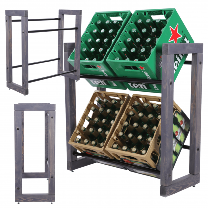 Regał na skrzynki na napoje piwo stojak na transportery METALOWE DRĄŻKI EKO