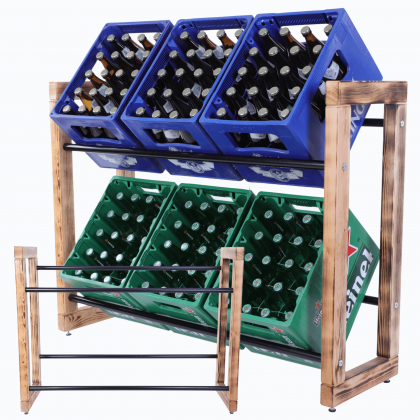 Regał na skrzynki na napoje piwo stojak 85x107cm METALOWE DRĄŻKI EKO