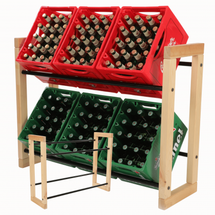 Regał na skrzynki na napoje piwo stojak 85x107cm METALOWE DRĄŻKI EKO