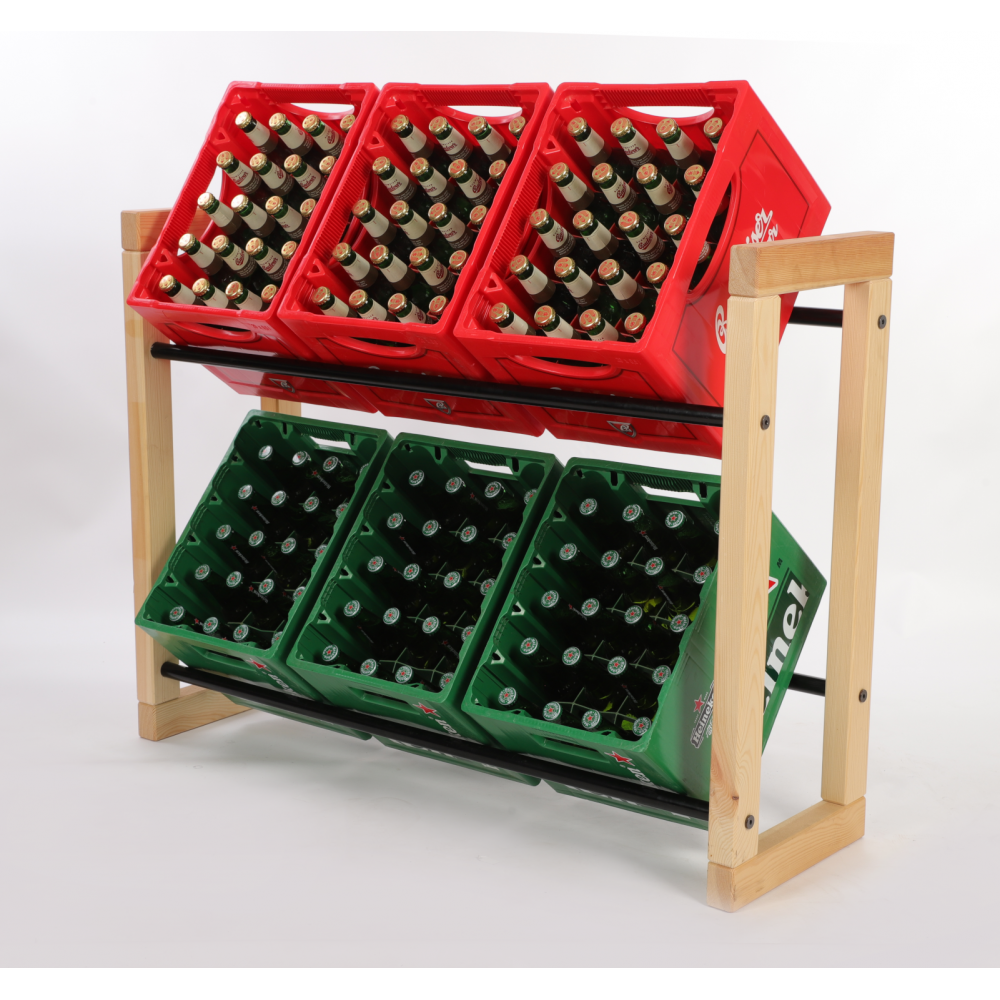 Regał na skrzynki na napoje piwo stojak 85x107cm METALOWE DRĄŻKI EKO