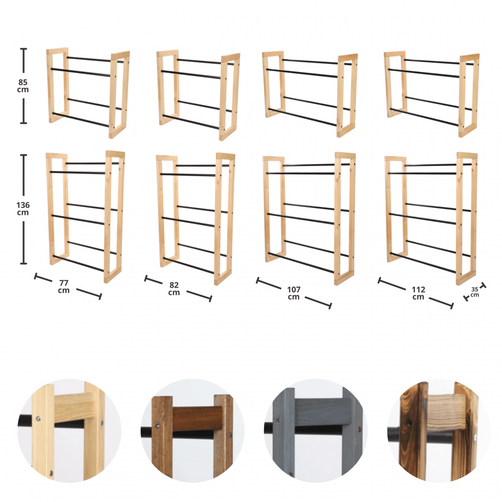 Regał na skrzynki na napoje piwo stojak 85x107cm METALOWE DRĄŻKI EKO