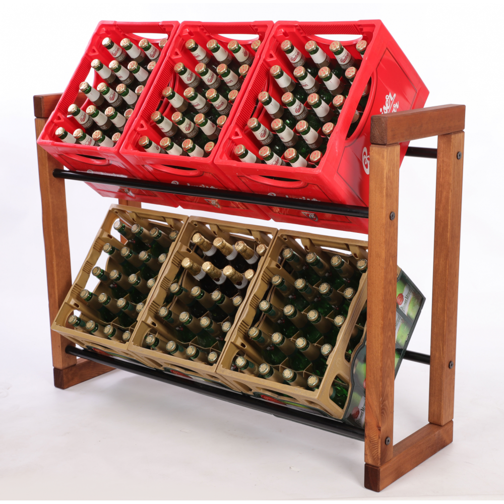 Regał na skrzynki na napoje piwo stojak 85x107cm METALOWE DRĄŻKI EKO