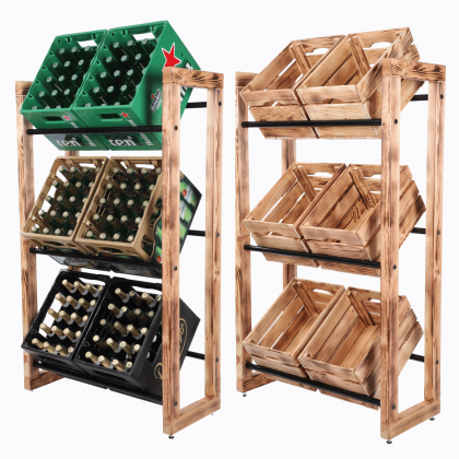 Regał na skrzynki na napoje piwo stojak na transportery METALOWE DRĄŻKI EKO